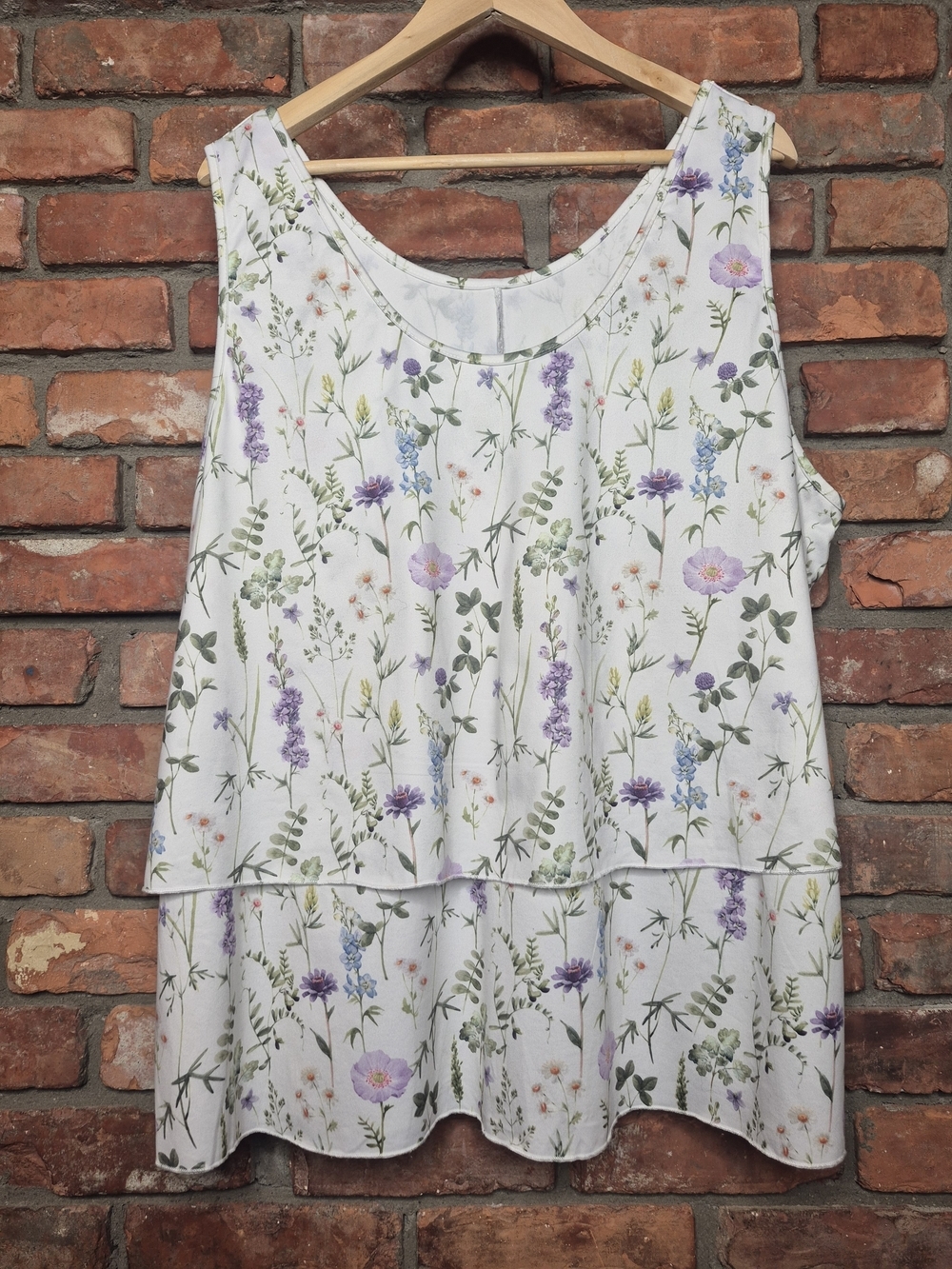 Floral Wildflower Tiered Swing Tank Top 4X Layered Plus Size